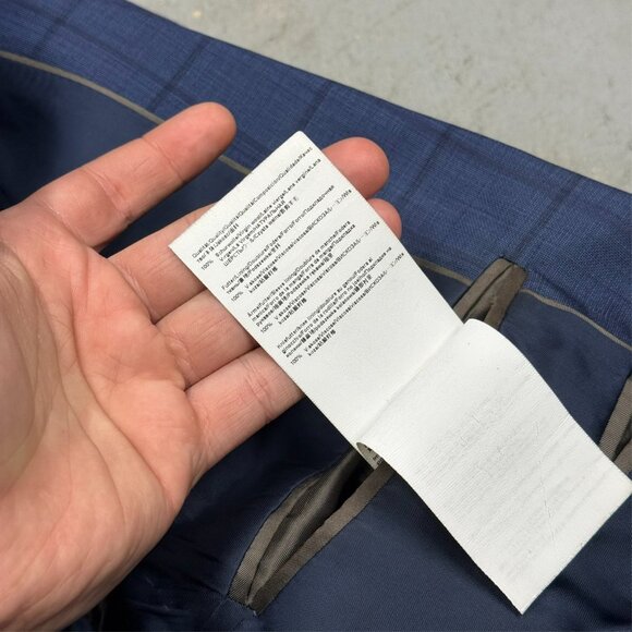 Hugo Boss Blazer Windowpane Blue 100s Wool Sport Coat Johnstons5/Lenon1 38 S - Picture 13 of 13